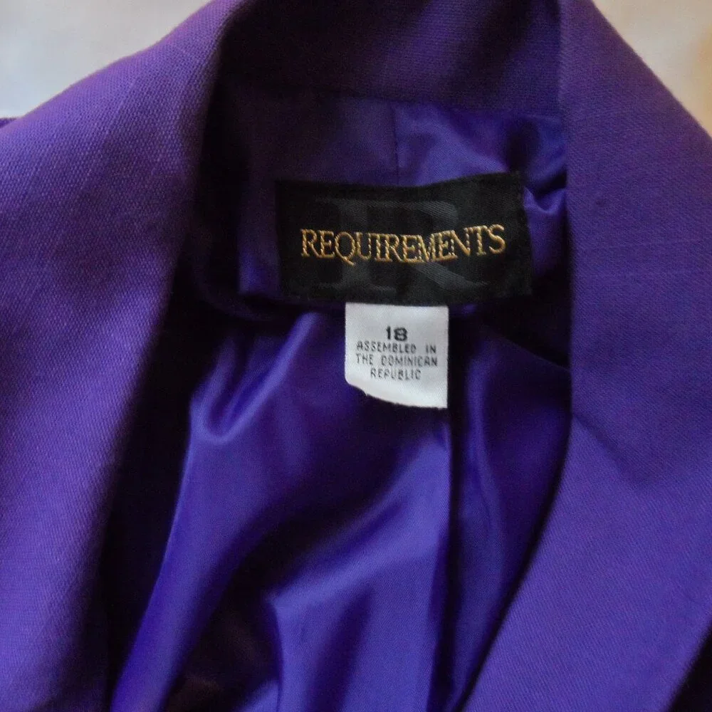 Purple Blazer Womens Size 18 by Requirements - Picture 4 of 5